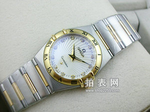 Omega Constellation Series Ladies Watch Case Diamond Case 18K Rose Gold Steel Band Roman Case Two-pin Diamond Index Golden Swiss Quartz Women's Watch