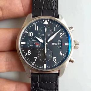 ZF IWC Classic Pilot Series Chronograph Men's Mechanical Watch Black Side